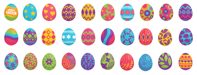 Easter egg vector set icon