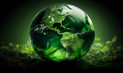 Obraz na płótnie Canvas abstract of green earth background. Generative AI