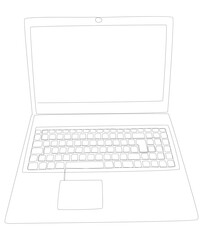 One continuous line of Laptop. Thin Line Illustration vector concept. Contour Drawing Creative ideas.