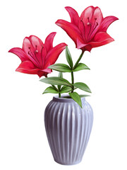 bouquet of lilies in a vase illustration