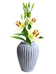 bouquet of white lilies in a vase