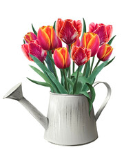 bunch of red tulips illustration