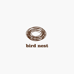 bird's nest logo design vector template