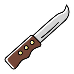 Hunter Knife concept, Sharp Blade vector color omission icon design, Camping and outdoor symbol, extreme sports equipment sign, Wildlife and Expedition  illustration 