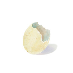 Cracked egg. Eggshell cracking stage. Design element of fragile broken egg