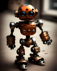 AI Digital Illustration Tin Robot Portrait