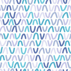 Seamless pattern with hand drawn wavy lines.