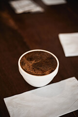 Barista preparing to test and inspecting the quality of coffee