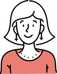 Avatar hand drawn illustration businesswoman portrait