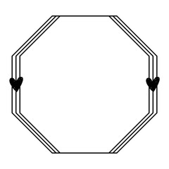 heart octagon border frame
