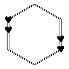 heart hexagon border frame
