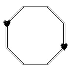 heart octagon border frame
