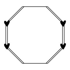 heart octagon border frame
