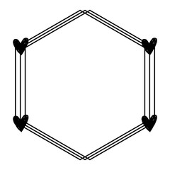 heart hexagon border frame
