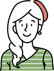 Avatar hand drawn illustration businesswoman portrait