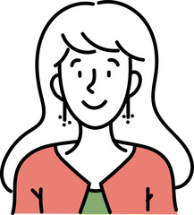 Avatar hand drawn illustration businesswoman portrait