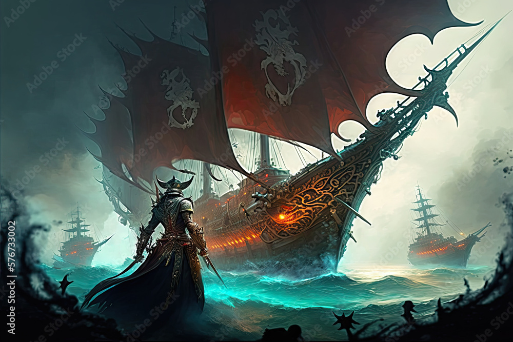 Poster bound for battle — an armada of animus amplified by spellbinding allure generative ai