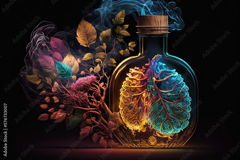 Poster breathing in the imaginative aromas of an illuminated life generative ai