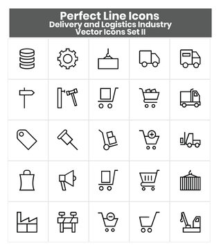 Delivery and Logistics Industry Related Vector Icons Set I