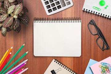Open clean notebook on office desk