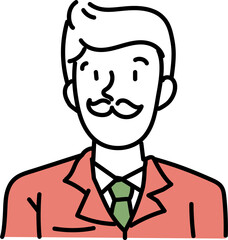 Avatar hand drawn illustration businessman portrait