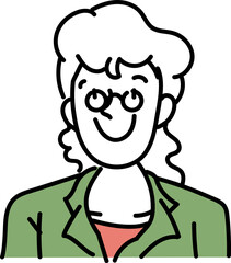 Avatar hand drawn illustration businessman portrait