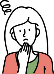 Avatar hand drawn girl character illustration  with hand signal graphic