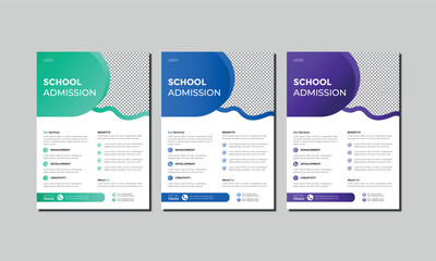 professional and minimal school admission flyer