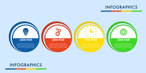 Business process infographic template. Infographic design with options or step number 4. Vector illustration graphic design.
