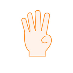 hold out four fingers