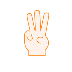 stick out three fingers