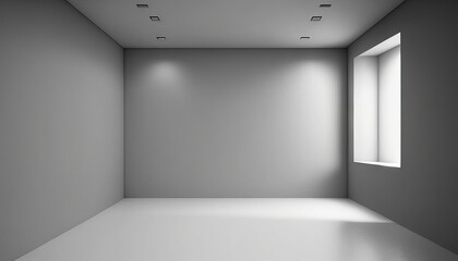futuristic architecture clean empty white room hallway mockup created with generative ai technology