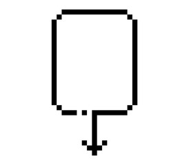 pixel white speech box
