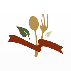 Healthy food logo template. Natural meal logo design. Diet food logo design concept