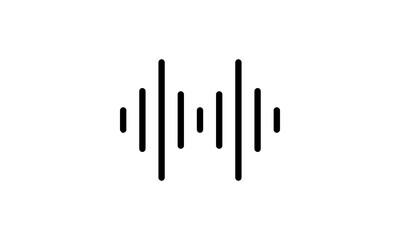 audio wave vector icon outline style black and white background, Music industry icon, podcast icon
