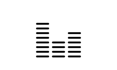 audio wave vector icon outline style black and white background, Music industry icon, podcast icon