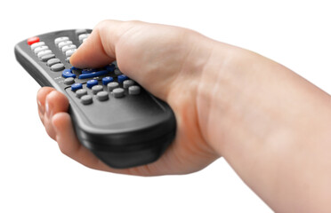 Hand Using a Remote Control