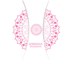 White background, pink mandala design for any background