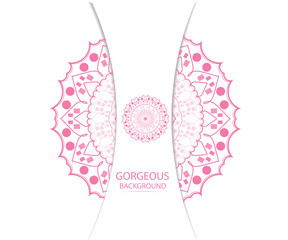 White background, pink mandala design for any background