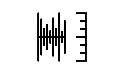 sonometer vector icon outline style black and white background, Music industry icon, podcast icon