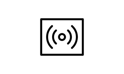 sound surround vector icon outline style black and white background, Music industry icon, podcast icon