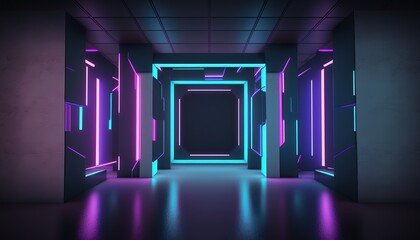 Shiny blockchain metaverse nft crypto Datastream flow background wallpaper created with generative ai technology