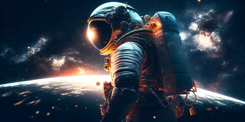 Obraz na płótnie Canvas astronaut,digital illustration generative AI