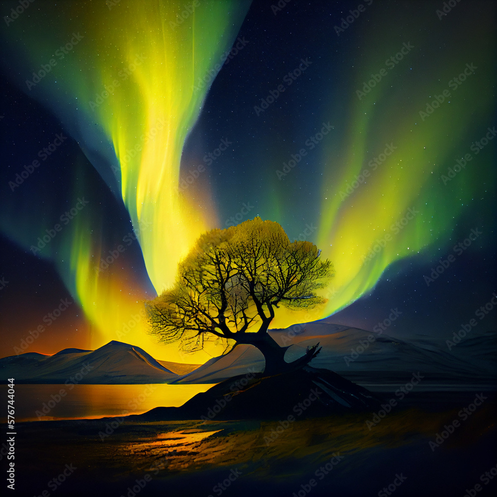 Poster Northern lights aka Aurora Borealis