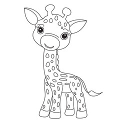 giraffe coloring book for kids isolated vector