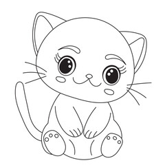 kitten coloring book for kids isolated vector