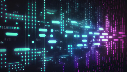 Background of binary code symbols showing programming codes. Generative AI