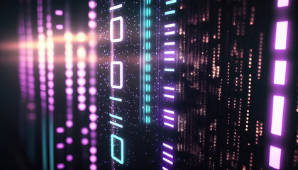 Background of binary code symbols showing programming codes. Generative AI