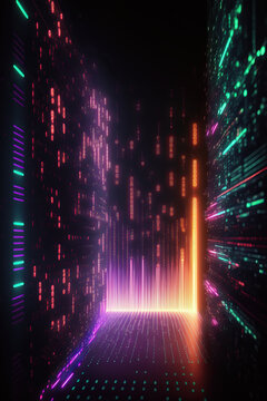 Background of binary code symbols showing programming codes. Generative AI