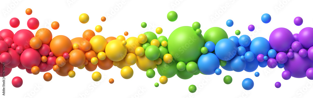Aufkleber multicolored flying spheres. abstract composition with colorful balls in different sizes isolated on
